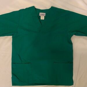 Women's Teal Green AMS V-Neck Medical Scrub Top Size XXS (Men’s) XS (Women’s)